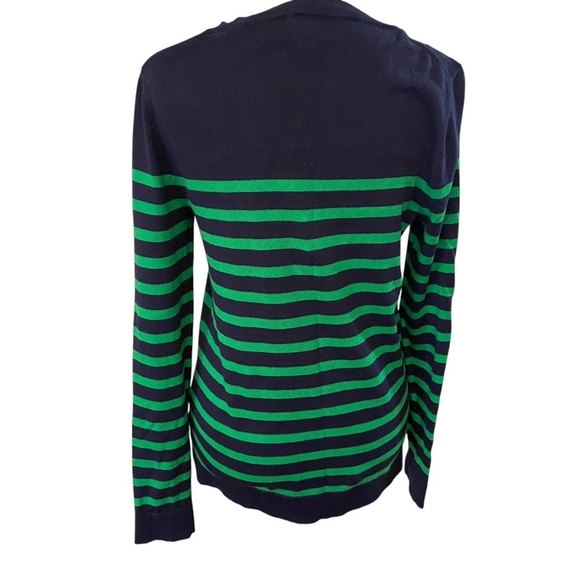 J. Crew Women’s Teddie Sweater Size S Navy Green Stripes Long Sleeve Lightweight - Picture 4 of 8
